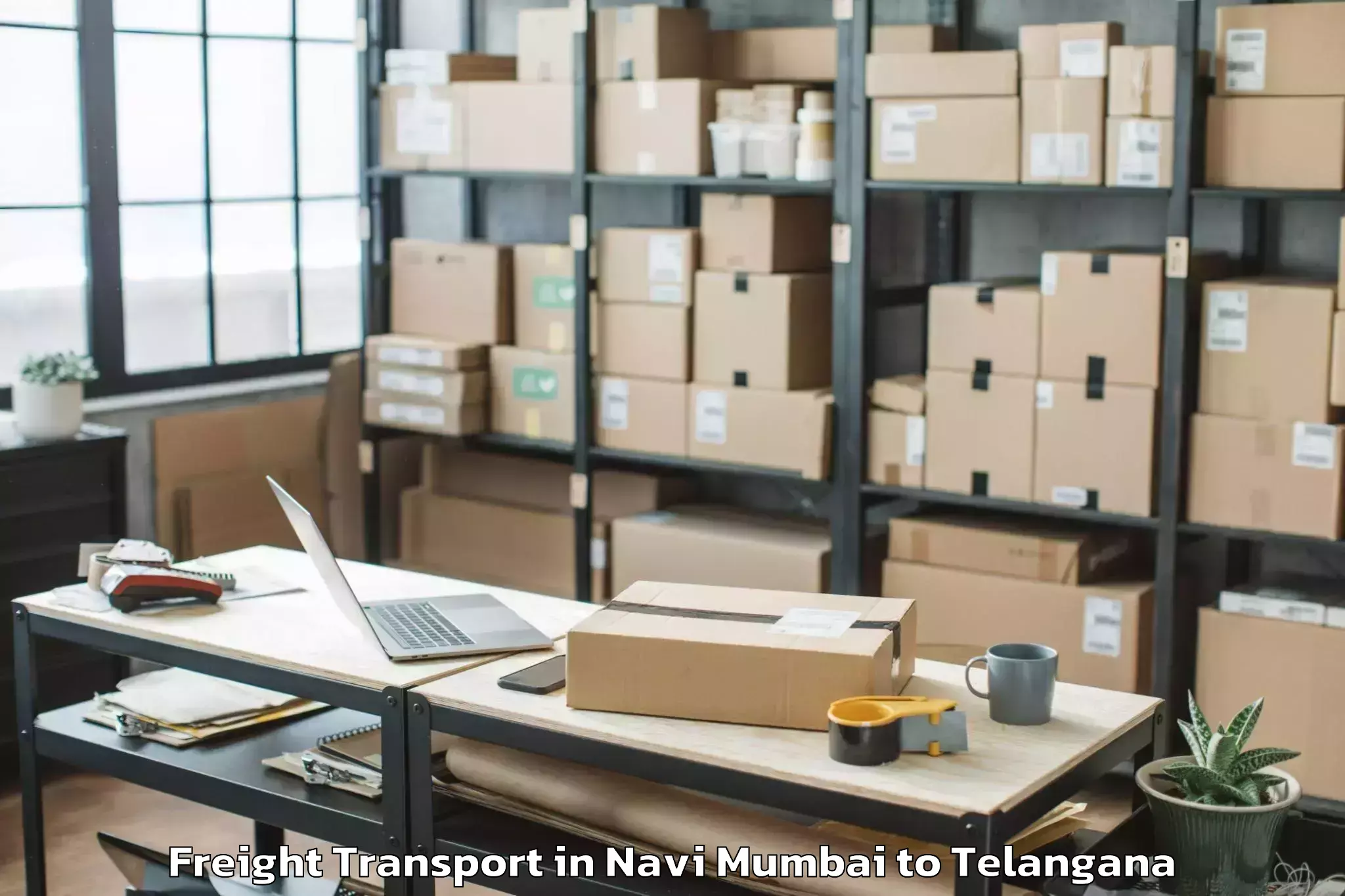 Book Navi Mumbai to Mella Cheruvu Freight Transport Online